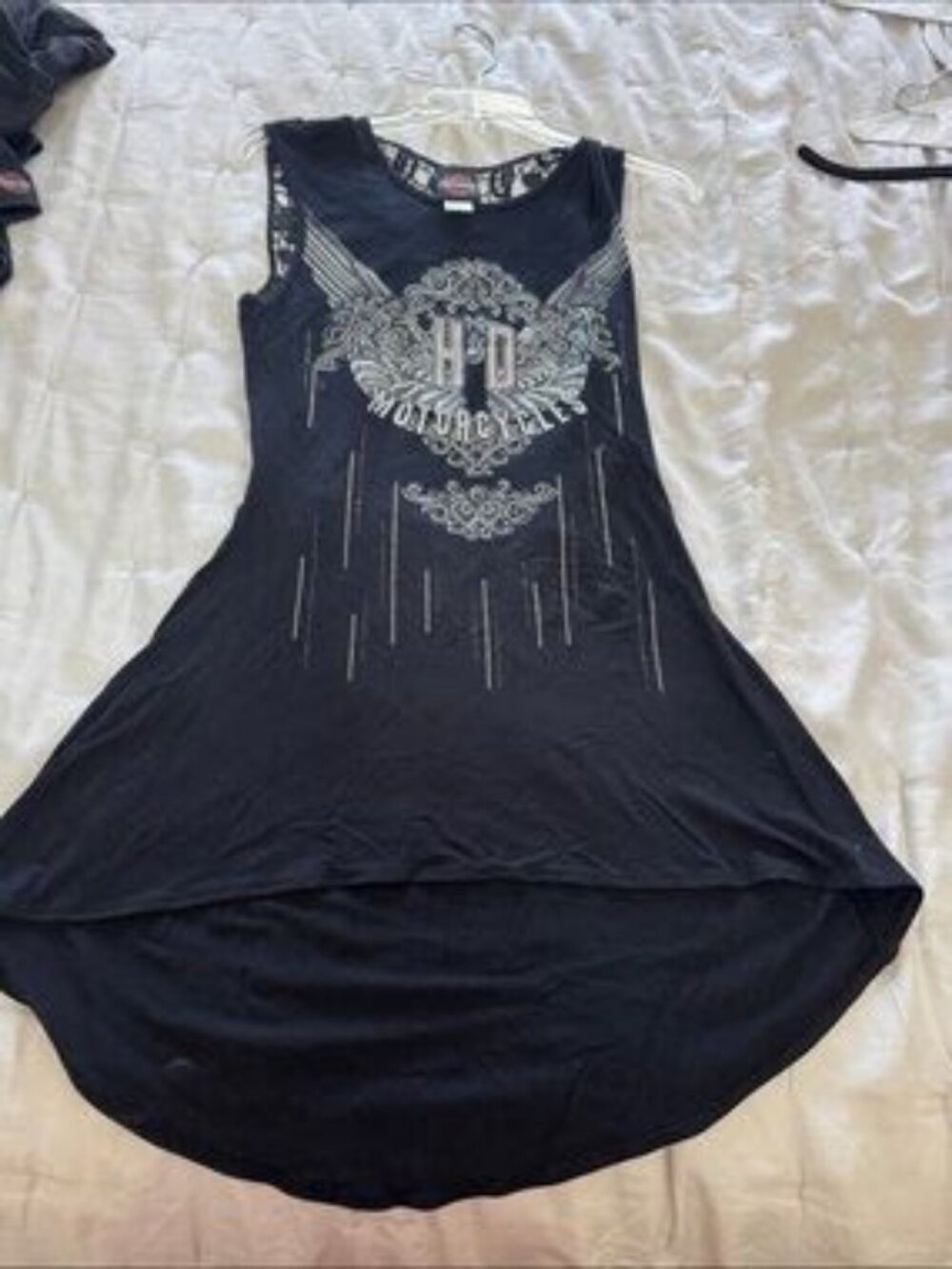 Canotta Harley-Davidson® Women's Silver Embellished Tank Top L Large - Picture 4 of 6